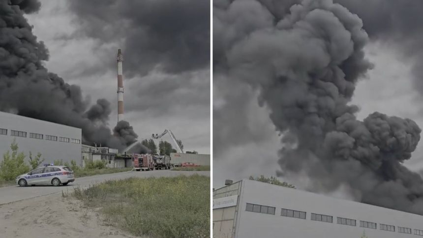 Pożar zakładu przemysłowego w Toruniu