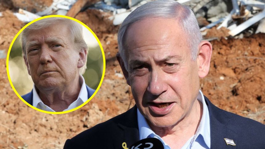 Premier Izraela Benjamin Netanjahu. Prezydent USA Donald Trump