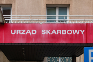 Banner z napisem Urzad Skarbowy