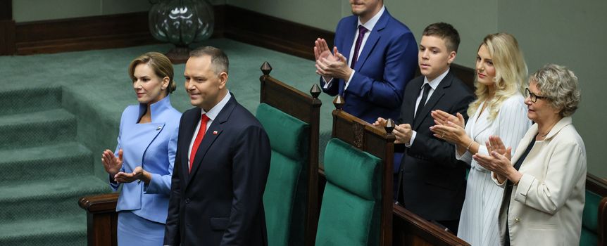 Karol Nawrocki z rodziną na zaprzysiężeniu