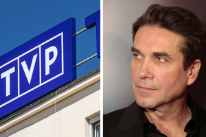 Logo TVP i Marcin Dorociński