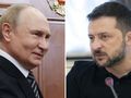 Prezydent Rosji Władimir Putin. Prezydent Ukrainy w Wołodymyrze Zelenskim