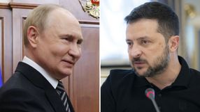 Prezydent Rosji Władimir Putin. Prezydent Ukrainy w Wołodymyrze Zelenskim
