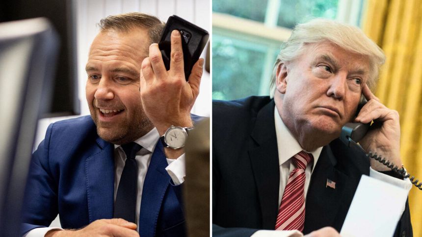 Prezydent elekt Karol Nawrocki. Prezydent USA Donald Trump