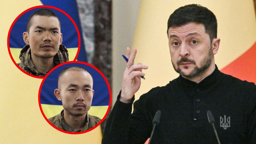 Prezydent Ukrainy Wołodymyr Zełenski. Chińscy żołnierze schwytani przez wojsko ukraińskie