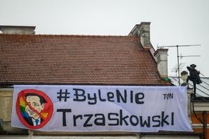 Tarnów. Nietypowy protest na wiecu Trzaskowskiego