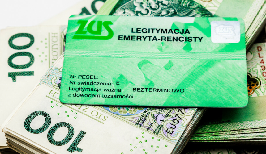 legitymacja emeryta, pieniądze 