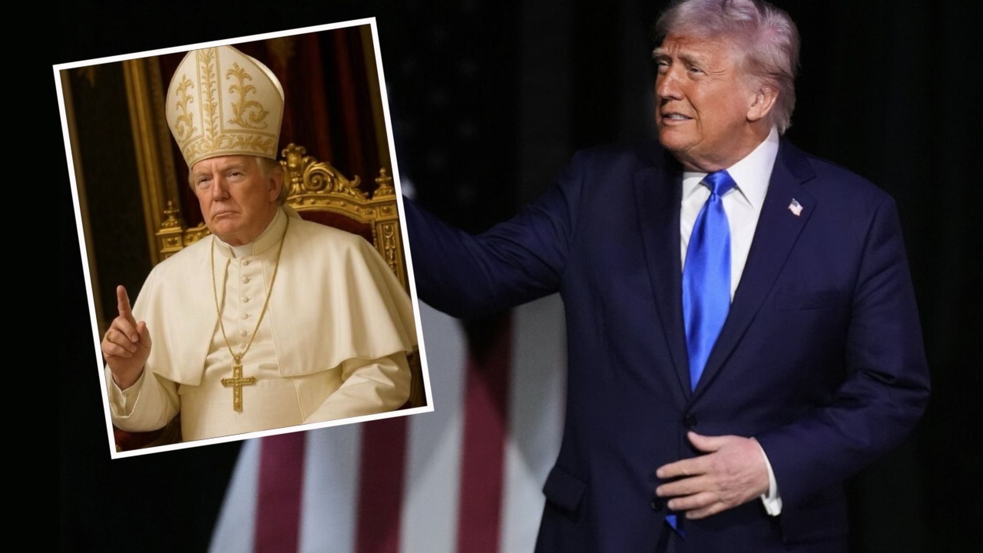 Donald Trump jako papież. Prezydent USA i Biały Dom publikują ...