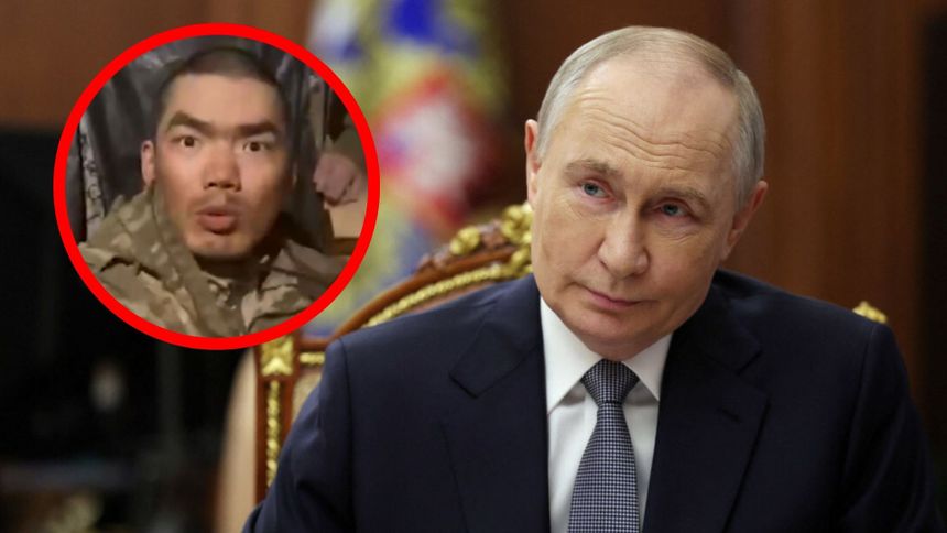 Prezydent Rosji Władimir Putin. Schwytany Chińczyk walczący po stronie Rosji