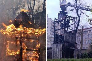 pożar dzwonnicy na Kamionku