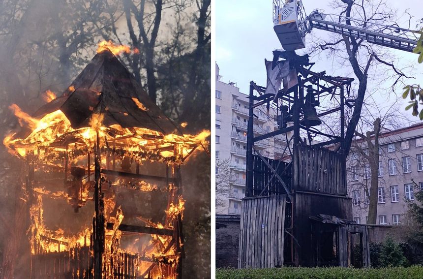 pożar dzwonnicy na Kamionku