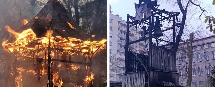 pożar dzwonnicy na Kamionku