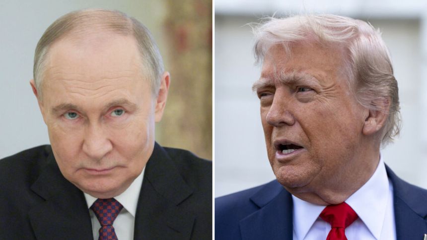 Prezydent Rosji Władimir Putin. Prezydent USA Donald Trump