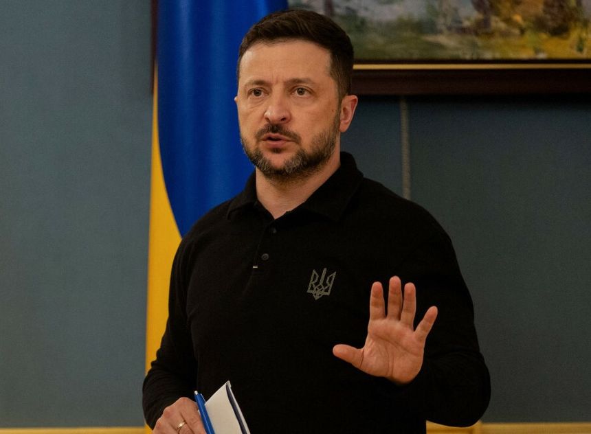 Prezydent Ukrainy Wołodymyr Zełenski w Kijowie, 22 kwietnia 2025 r.