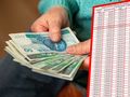 pieniądze w ręku i tabela wypłat 13. emerytury