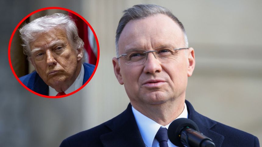 Prezydent Andrzej Duda w Krakowie, 10 kwietnia 2025 r. Prezydent USA Donald Trump w Waszyngtonie, 10 kwietnia 2025 r.