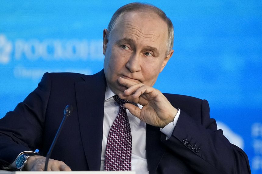 Prezydent Rosji Władimir Putin w Moskwie, 21 lutego 2025 r.