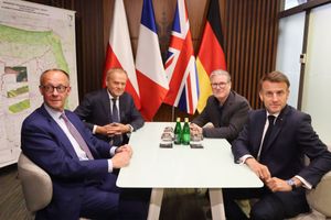 Friedrich Merz, Donald Tusk, Keir Starmer, Emmanuel Macron