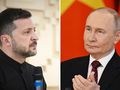 Prezydent Ukrainy Wołodymyr Zełenski. Prezydent Rosji Władimir Putin