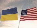 Flagi Ukrainy i USA