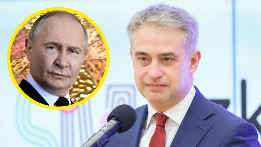 Wicepremier i minister cyfryzacji Krzysztof Gawkowski. Prezydent Rosji Władimir Putin