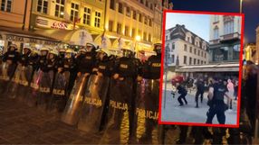 Starcia kibiców na rynku we Wrocławiu