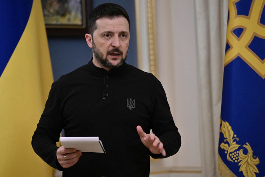 Prezydent Ukrainy Wołodymyr Zełenski w Kijowie, 25 marca 2025 r.