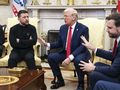 Wołodymyr Zełenski w trakcie spotkania w Bialym Domu