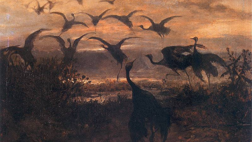 "Odlot żurawi" Józef Chełmoński