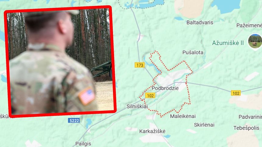Podbrodzie na Litwie. Amerykański żołnierz