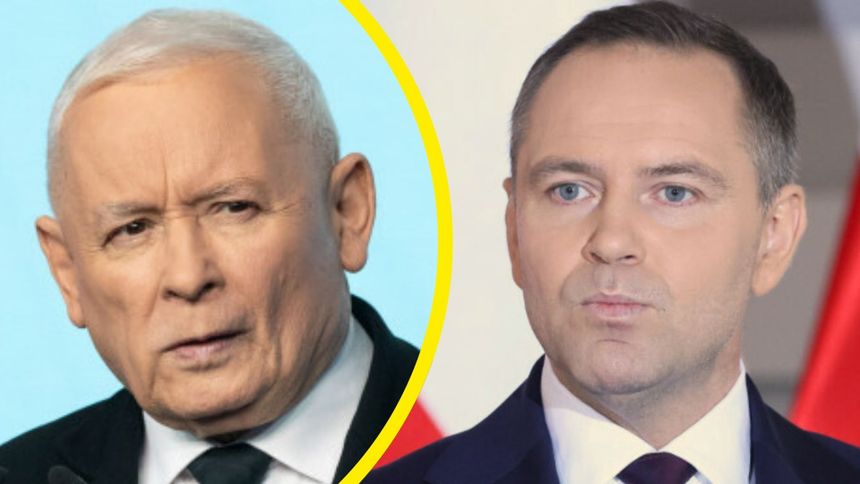 Prezes PiS Jarosław Kaczyński. Karol Nawrocki