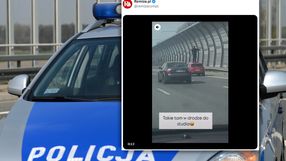 Mężczyzna jechał na dachu auta 