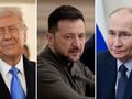 Prezydent USA Donald Trump. Prezydent Ukrainy Wołodymyr Zełsenki. Prezydent Rosji Władimir Putin