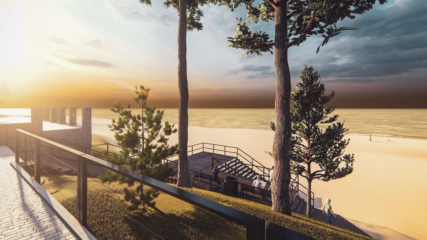 Wizualizacja zejścia na plażę w Stegnie