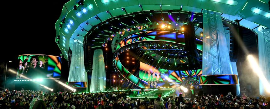 Scena Sylwestrowej Mocy Przebojów z Polsatem 2024 