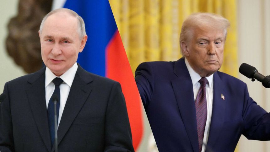 Prezydent Rosji Władimir Putin. Prezydent USA Donald Trump