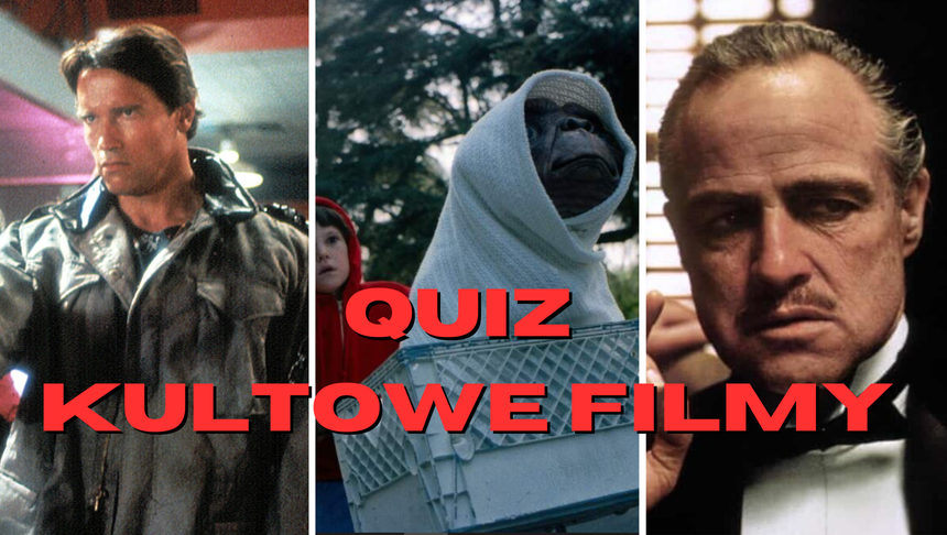 Kadr z filmy "Terminator", kadr z filmu "E.T.", kadr z filmu "Ojciec Chrzestny"
