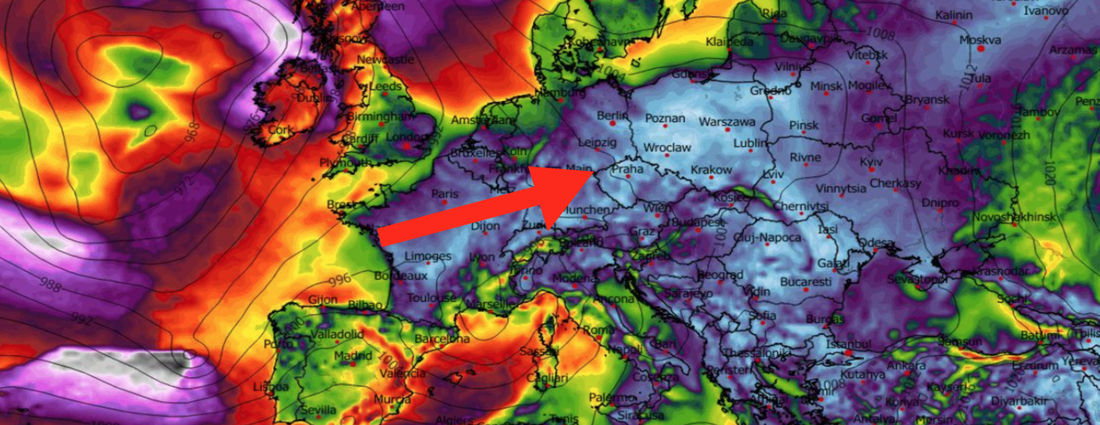Prędkość wiatru w Europie