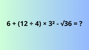 6 + (12 ÷ 4) × 3² - √36 = ? 