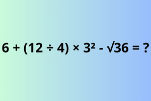 6 + (12 ÷ 4) × 3² - √36 = ? 