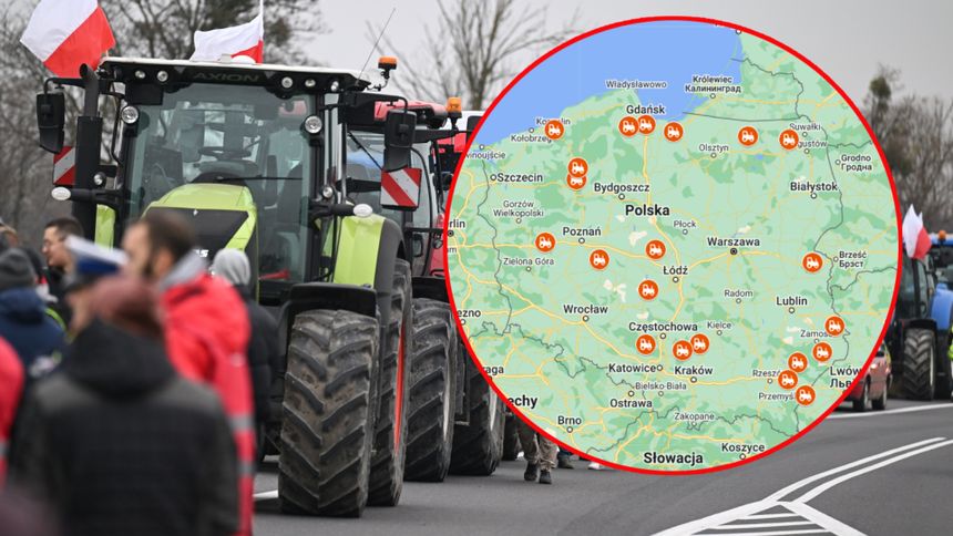 Protest rolników w Polsce. Mapa utrudnień, gdzie są blokady ...
