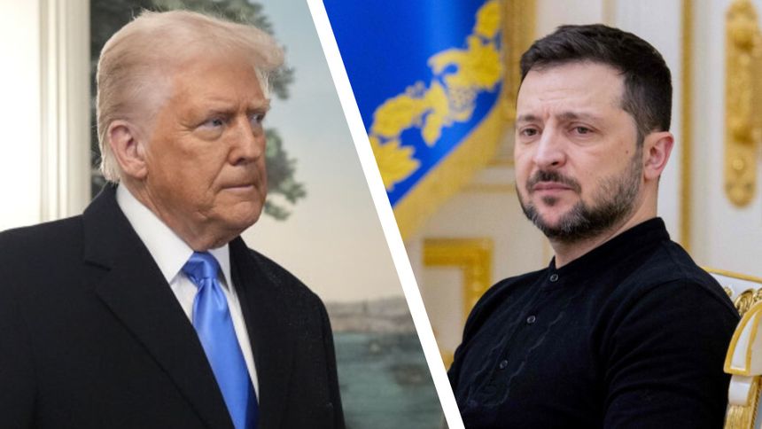 Prezydent USA Donald Trump. Prezydent Ukrainy Wołodymyr Zełenski