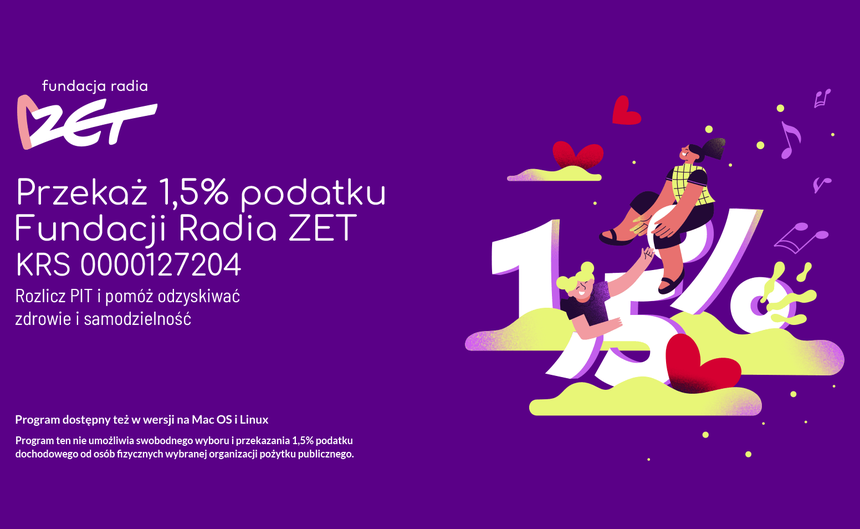 Przekaż 1,5% podatku Fundacji Radia ZET