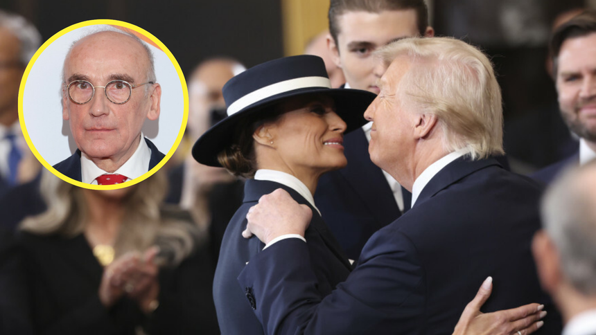 Prezydent elekt USA Donald Trump całuje Melanię Trump na ceremonii inauguracji w Waszyngtonie, 20 stycznia 2025 r. Ekspert ds. protokołu dyplomatycznego dr Janusz Sibora