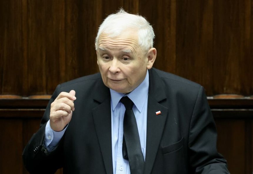 Prezes PiS Jarosław Kaczyński w Sejmie, 5 lutego 2025 r.