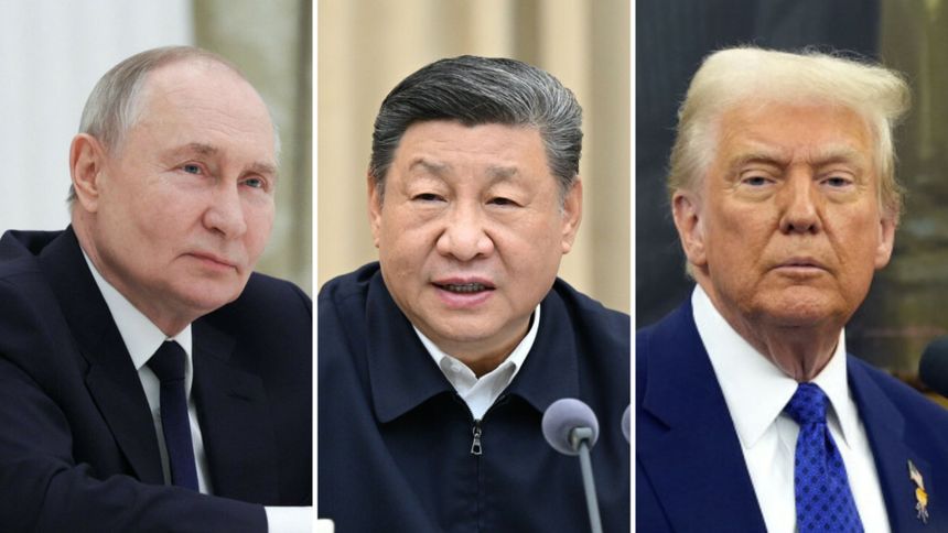 Prezydent Rosji Władimir Putin. Prezydent Chin Xi Jinping. Prezydent USA Donald Trump