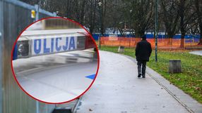 kosz na śmieci, przechodzień, policja