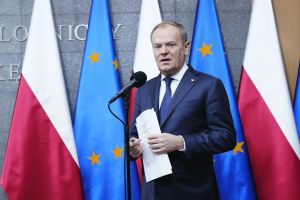 Donald Tusk podczas konferencji prasowej