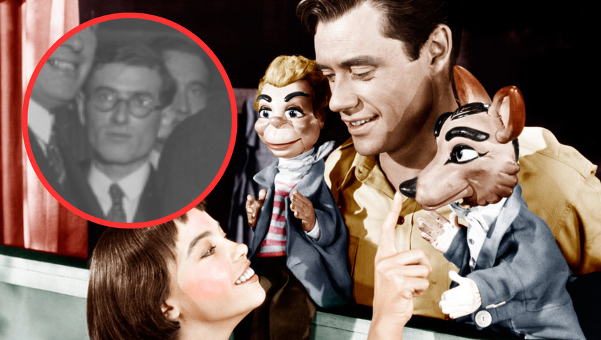 Kadr z filmu "Lili" oraz Bronisław Kaper w miniaturze