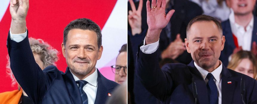 Kandydaci na prezydenta Rafał Trzaskowski i Karol Nawrocki